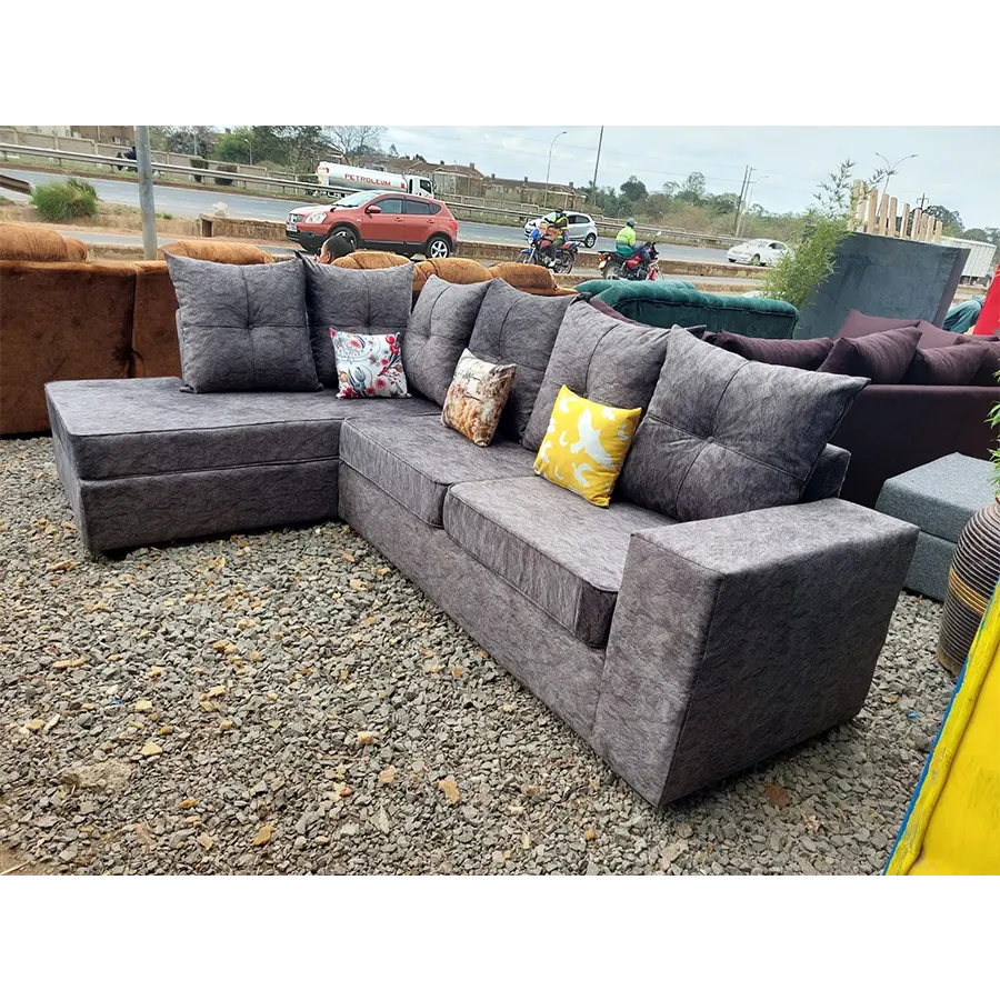 L Shaped Sofa Grey 2 Liberty Furniture