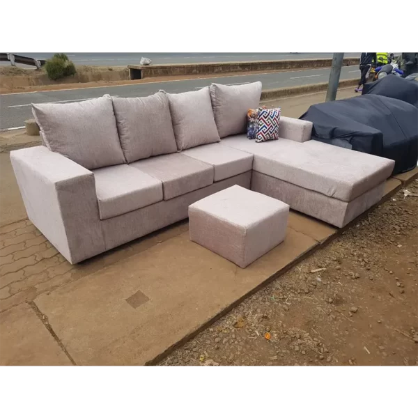 Biege 6 seater L-shaped sofa