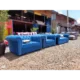 Blue 7 seater chesterfield sofa