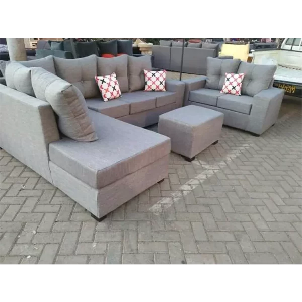 L-shaped sofa plus two seater