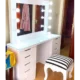 White dressing mirror with stool