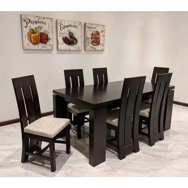 brown 6 seater dining table