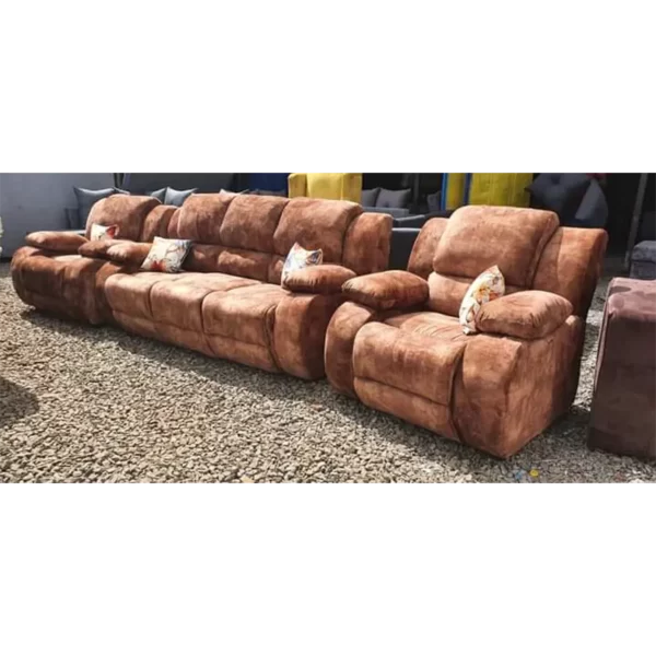 chocolate brown semi-recliner sofa
