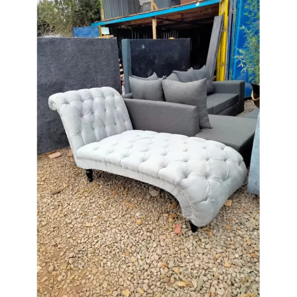 grey comfortable chaise lounge