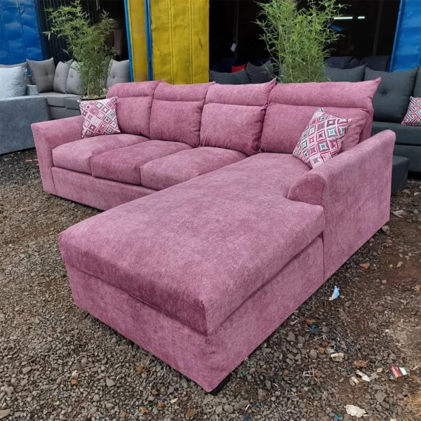 pink 6 seater l shaped sofa