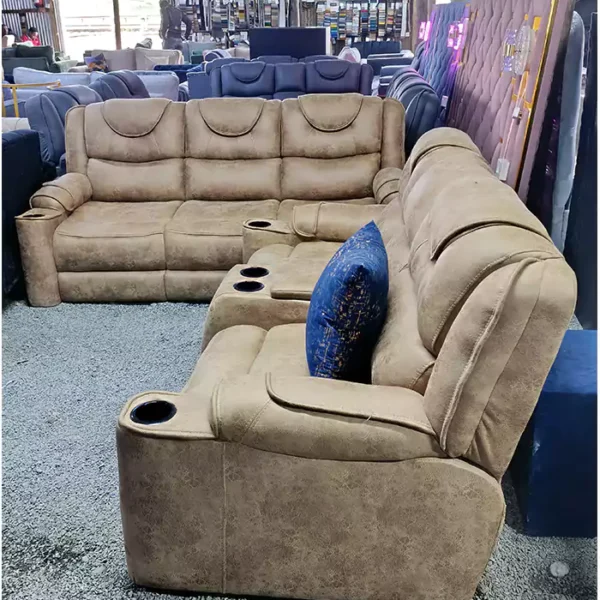 Florence brown 5 seater semi recliner sofa