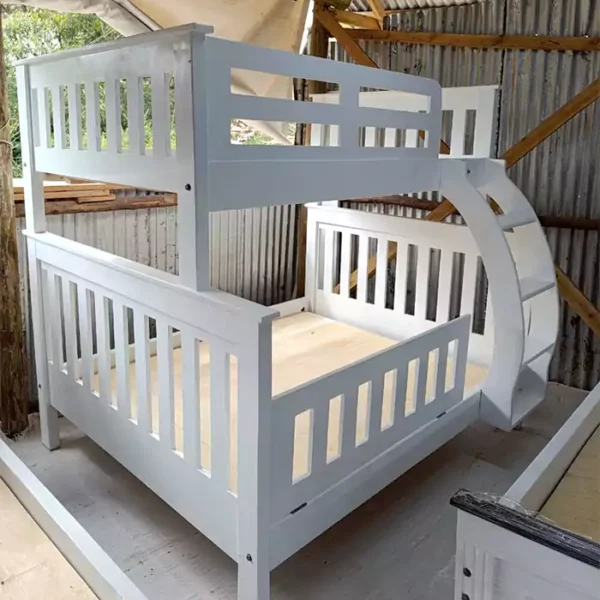 white double decker bed 4 by 6 and 3.5 by 6