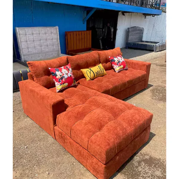 Celina 6 seater orange l shaped sofa