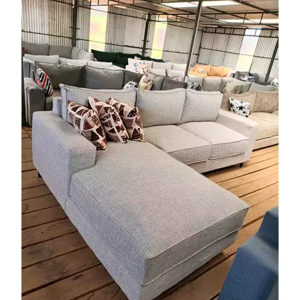 Brentwood 6 seater grey l shaped sofa