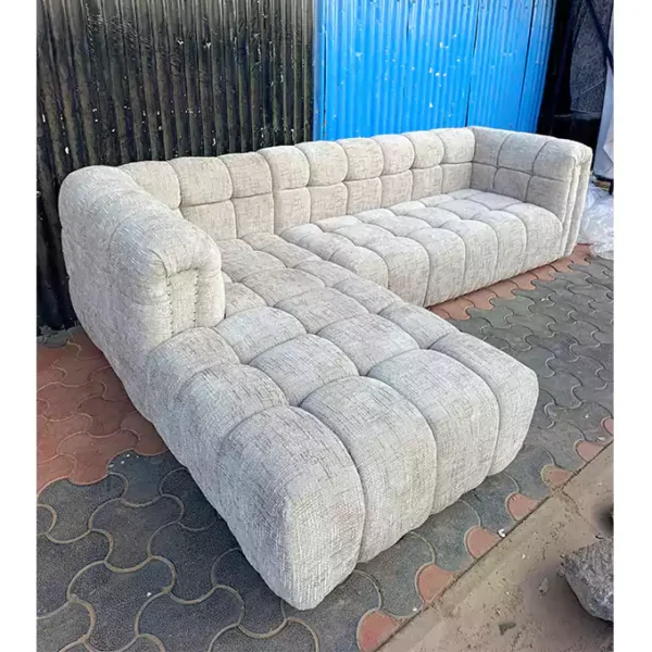 Brumley 6 seater grey bubble l shaped sofa