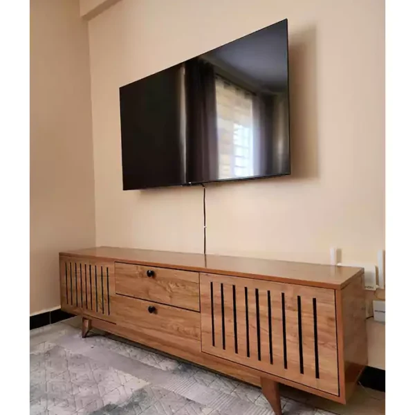 Classic brown TV stand