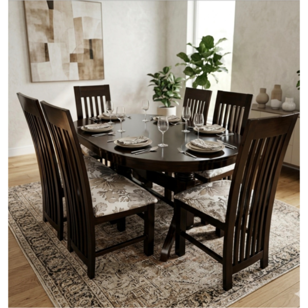 Vancouver 6 seater oval mahogany dining table