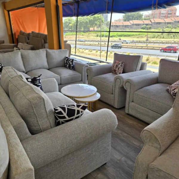 7 seater (3,2,1,1) Classic grey sofa set design