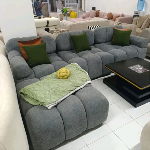 6 seater grey bubble sofa