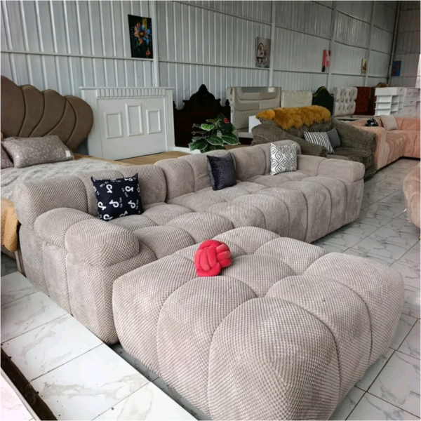 6 seater brown bubble sofa