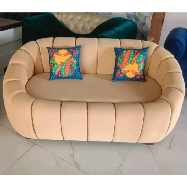 Modern curved 3 seater channel sofa