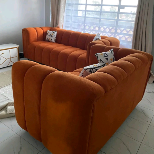 Fremont 5 seater orange classic sofa set