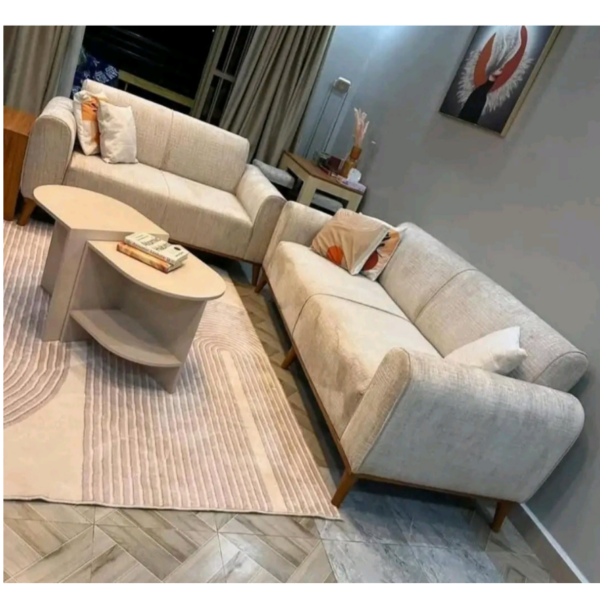 Roseville 5 seater cream sofa set design