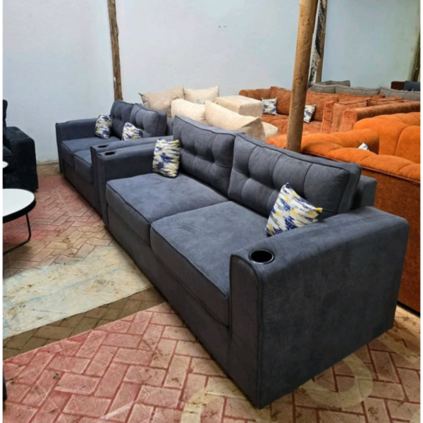 Darien 5 seater dark grey sofa set
