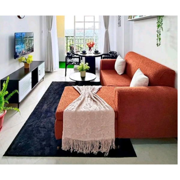 Marion 6 seater orange l shaped sofa