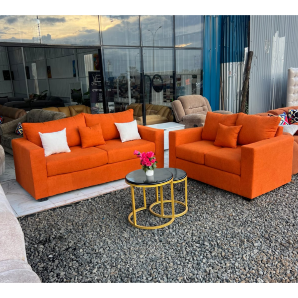 5 seater classic orange sofa set