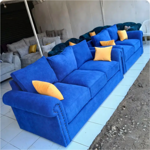 Blue 5 seater classic sofa set