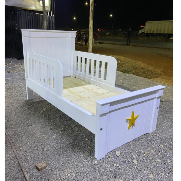3 by 6 white wooden kid bed
